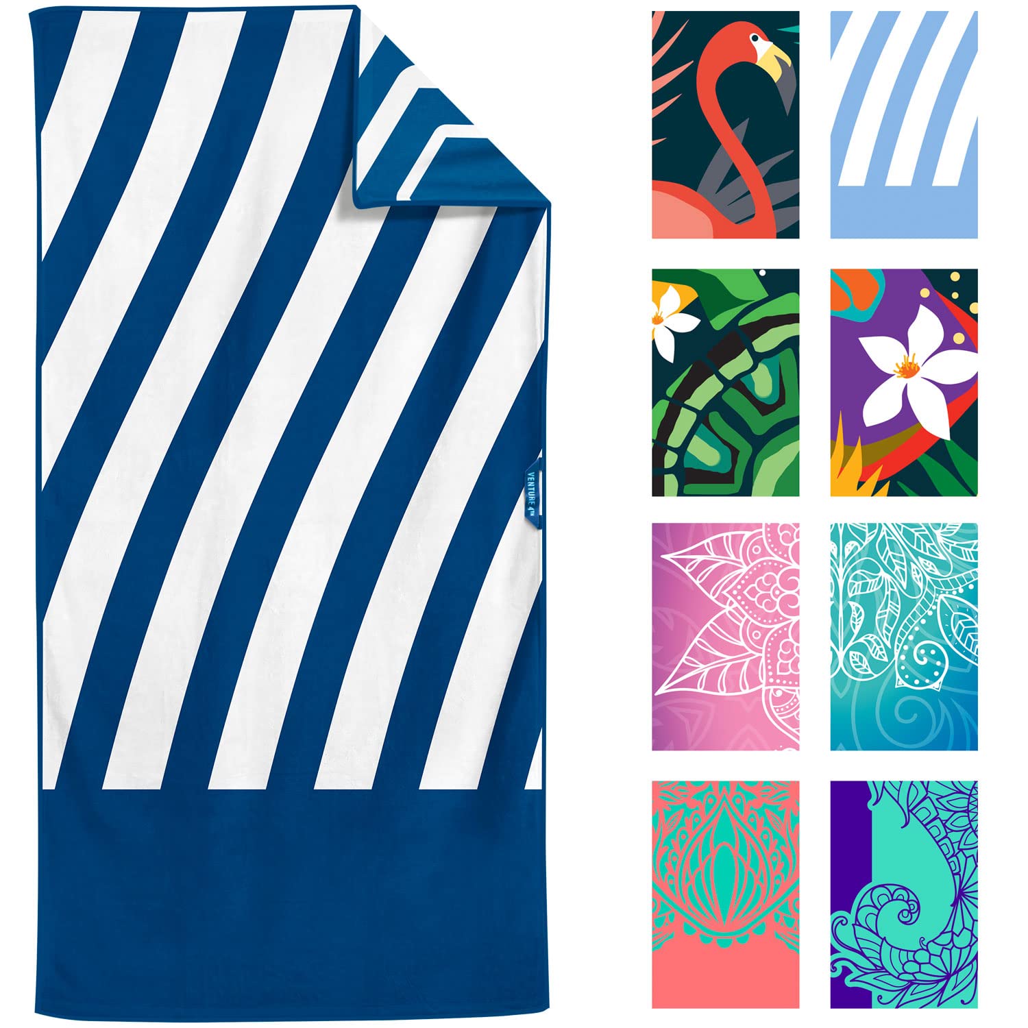 VENTURE 4TH Oversize XL Microfiber Beach Towel 78x35