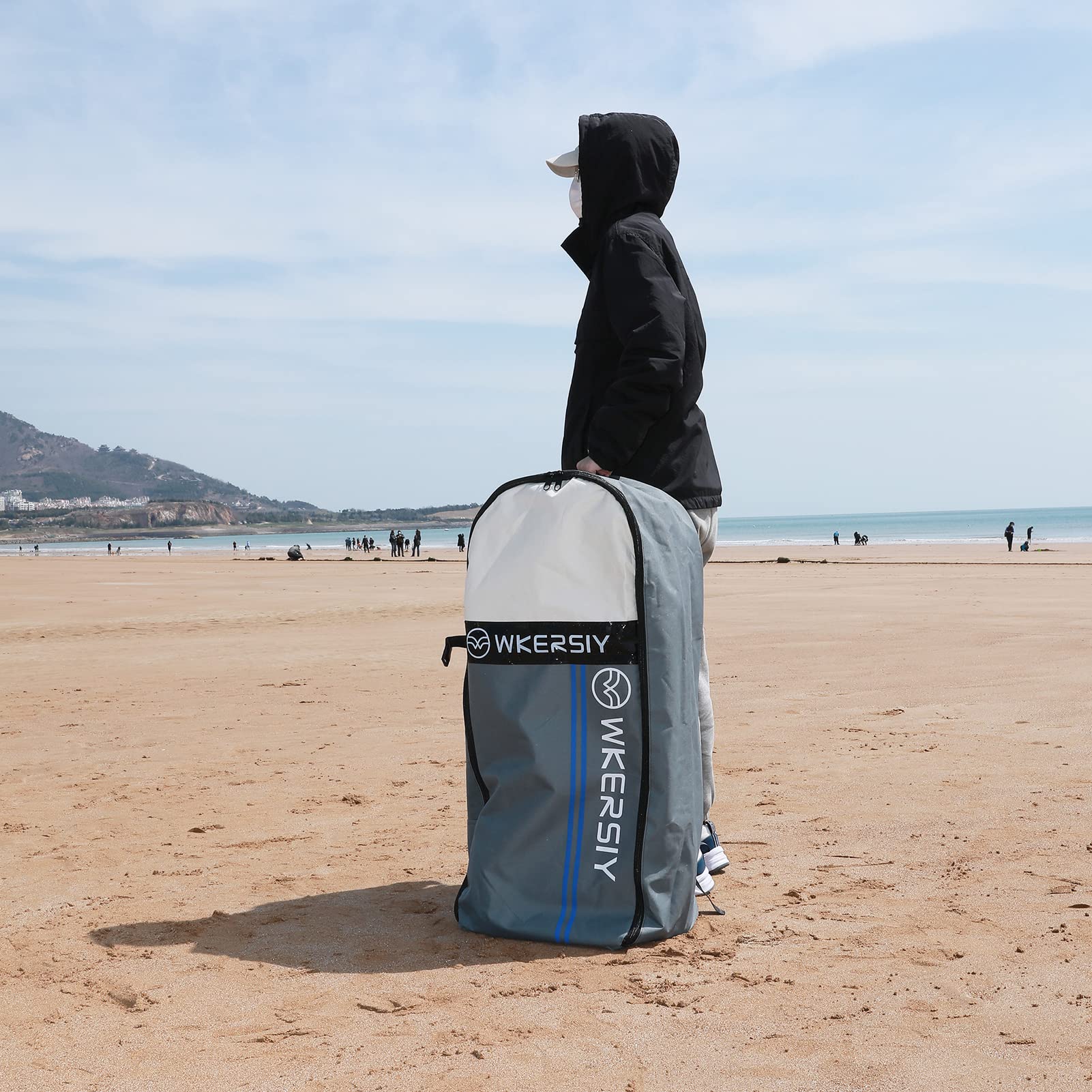 Inflatable SUP Backpack - Waterproof Travel & Paddleboard Storage Bag with Shoulder Straps, Grey - Perfect for Stand Up Paddleboarding, Beach Trips & Outdoor Adventures