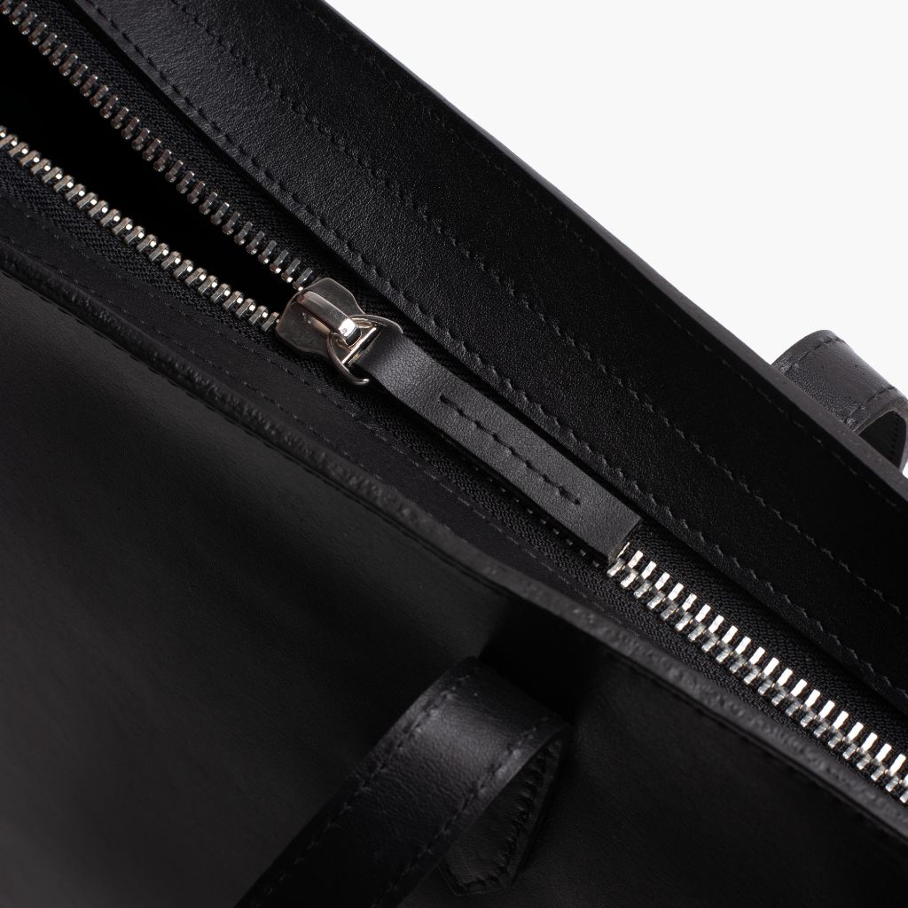 Stylish Black Medium Zipper Tote Bag for Women - Perfect for Work, Travel, and Everyday Use | Durable & Spacious Handbag