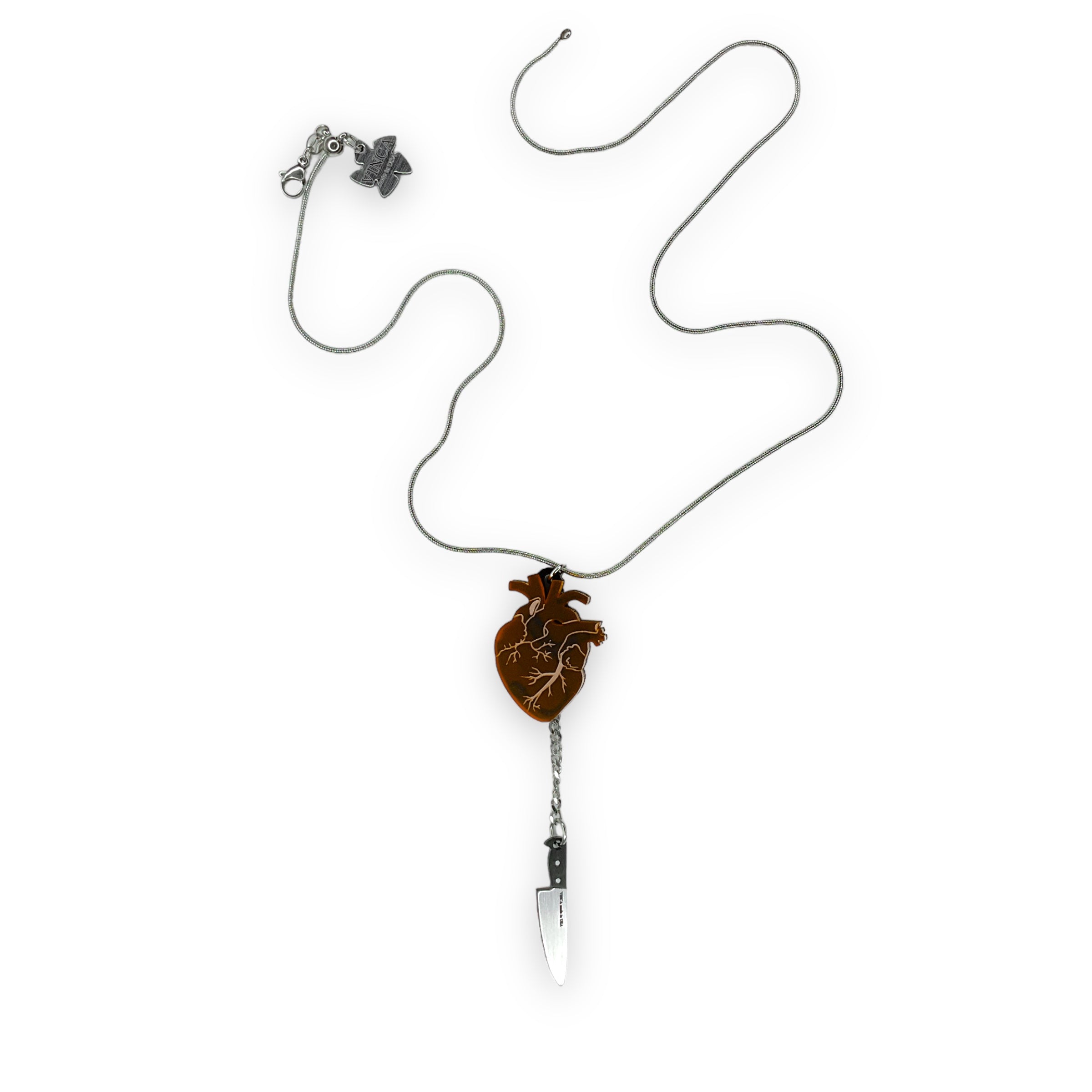 Chopped Heart Necklace - Unique Gothic Jewelry for Women, Stainless Steel Pendant with Adjustable Chain, Perfect for Valentine's Day Gifts, Gothic Fashion, and Alternative Style Accessories