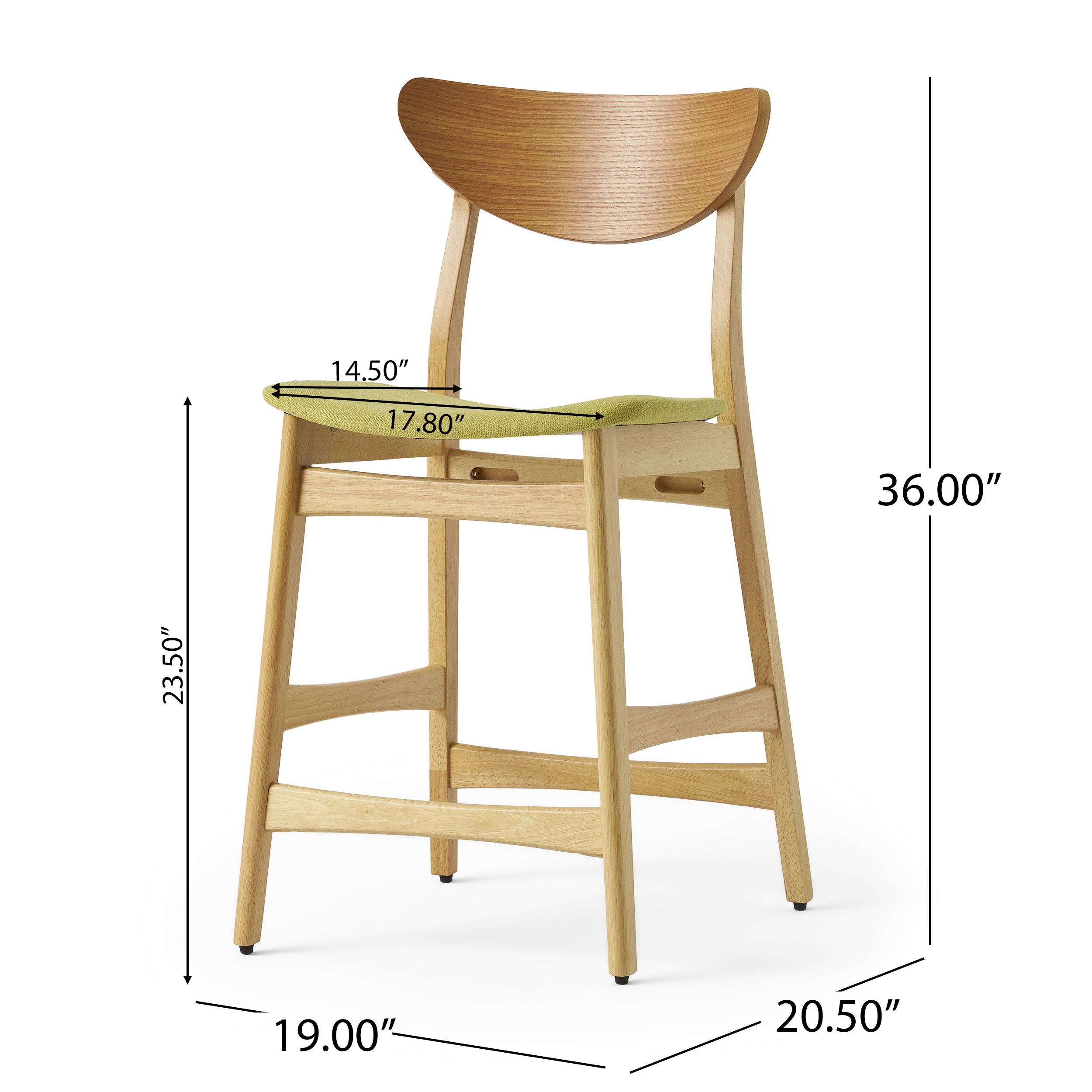 Counter Height Bar Stools (Set of 2) - Adjustable Swivel Kitchen Island Chairs with Back Support - Perfect for Breakfast Bars, Kitchen Islands & Home Bars