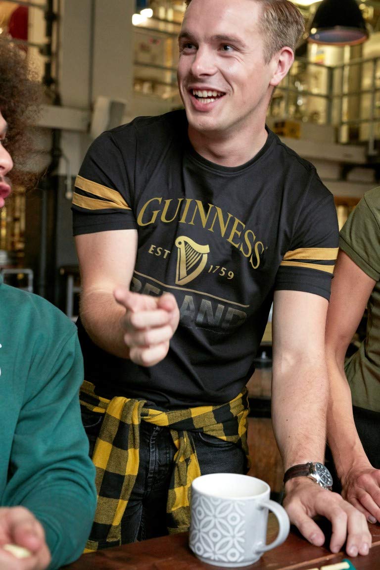 Guinness Black Deep Tan Tape Tee-Shirt - Stylish Graphic T-Shirt for Men | Perfect for Casual Wear, Street Fashion & Everyday Outfits