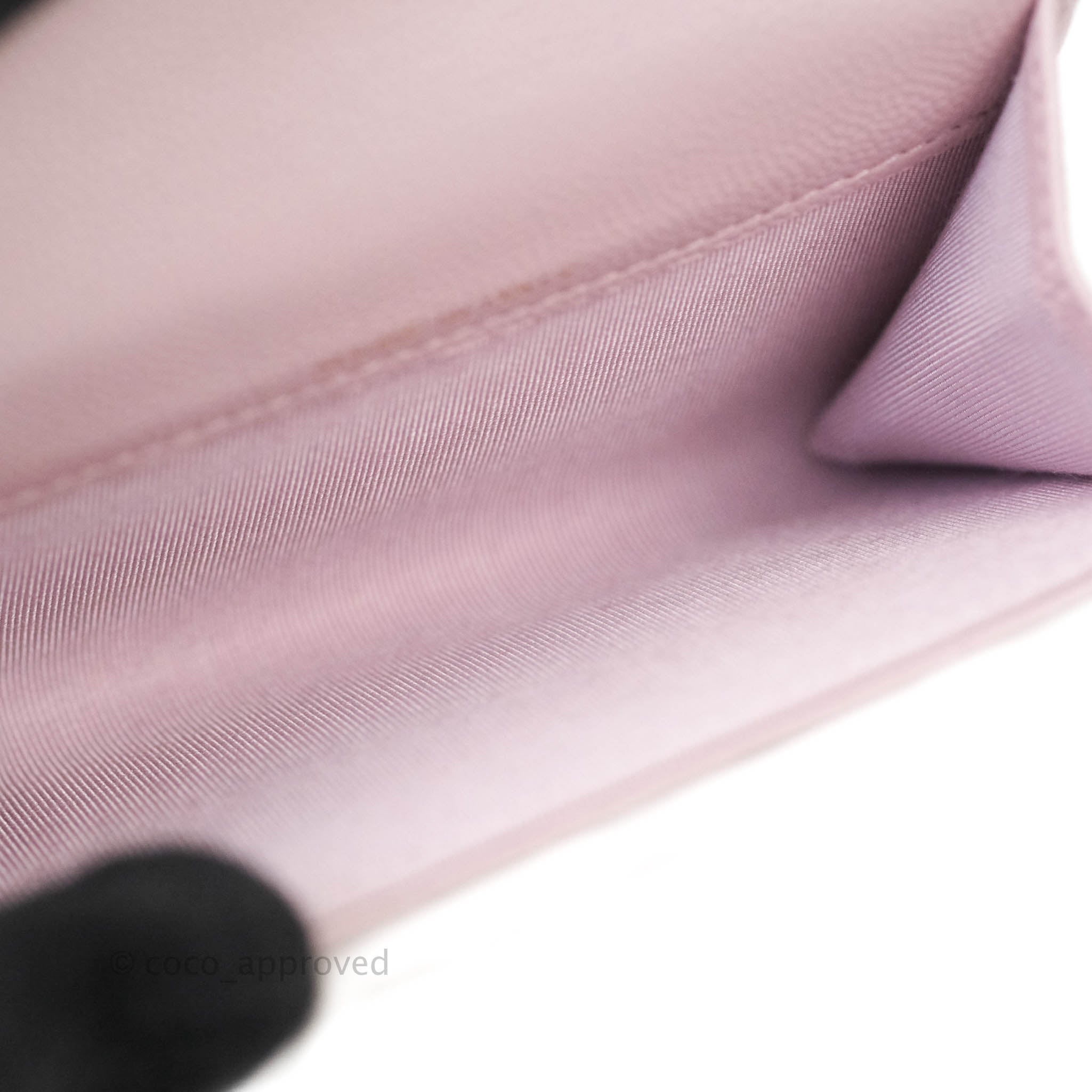 Chanel Caviar Quilted Flap Card Wallet in Lilac Rose Clair with Gold Hardware | 21S Collection | Perfect for Everyday Use & Luxury Gift Giving
