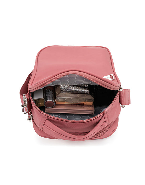 TOSCA TCA 955 Anti-Theft Shoulder Bag for Women - Secure Crossbody Purse with RFID Protection, Lightweight Travel Bag in Coral Pink | Perfect for Commuting, Shopping & Vacation