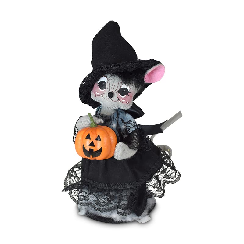 Annalee Midnight Witch Mouse - 6 Inch Halloween Decor for Home, Party & Witch-Themed Collectibles