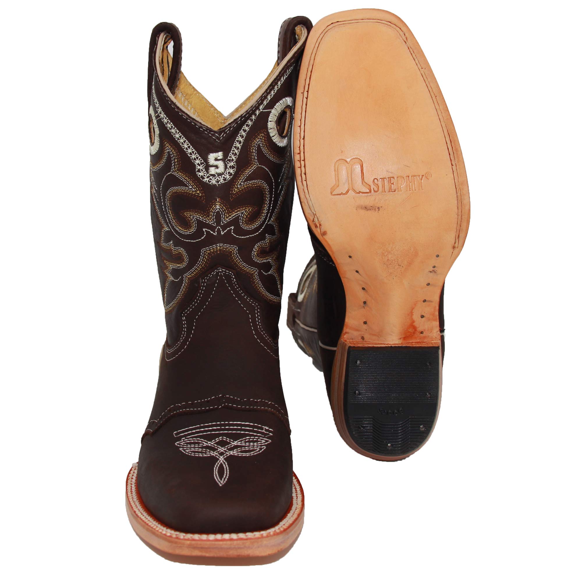 Women's Genuine Leather Cowboy Boots - Western Square Toe Cowgirl Boots for Rodeo, Country Dancing & Outdoor Adventures