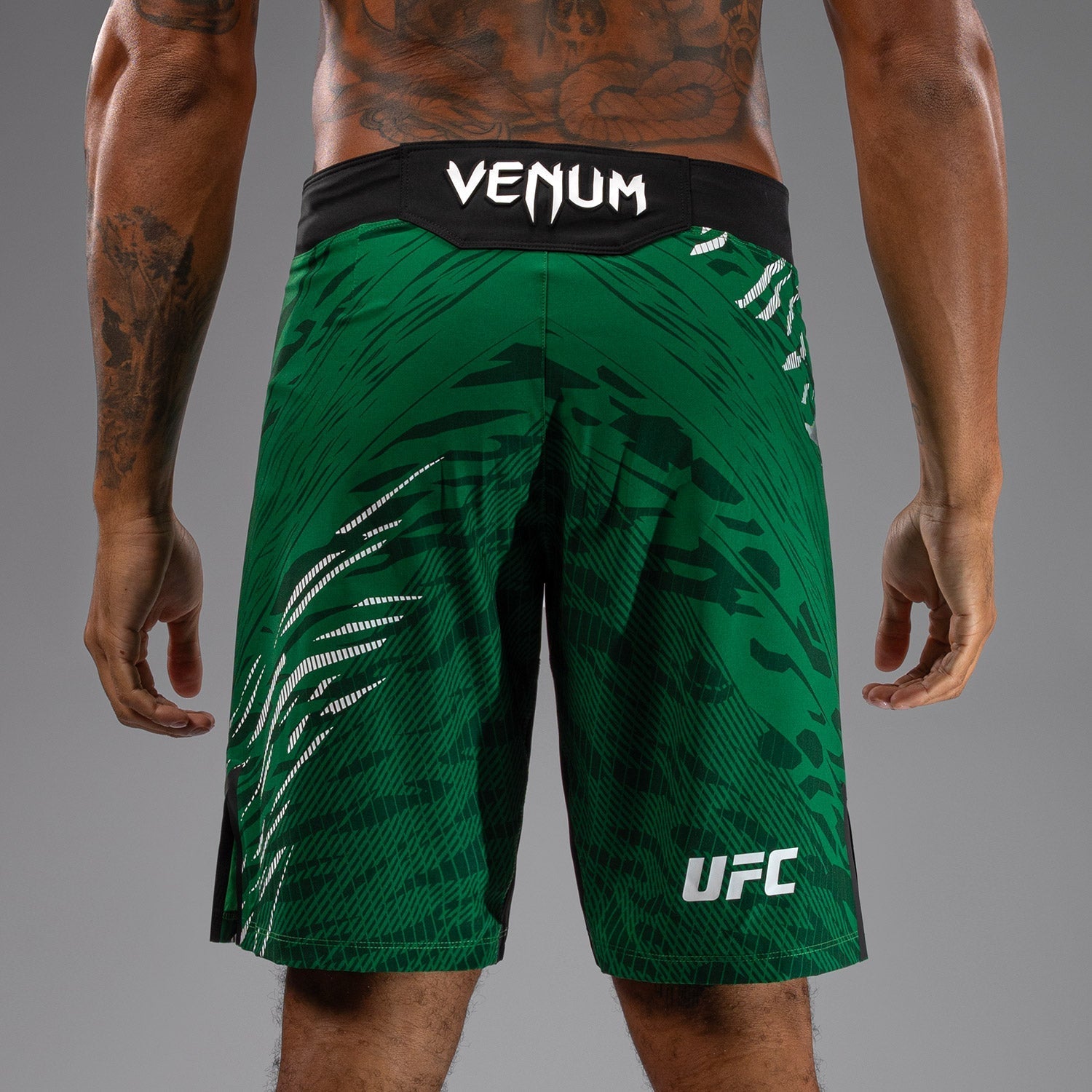 Venum UFC Fusion Authentic Fight Night Men's MMA Shorts - Long Fit, Green - Perfect for Training, Sparring & Cage Fighting