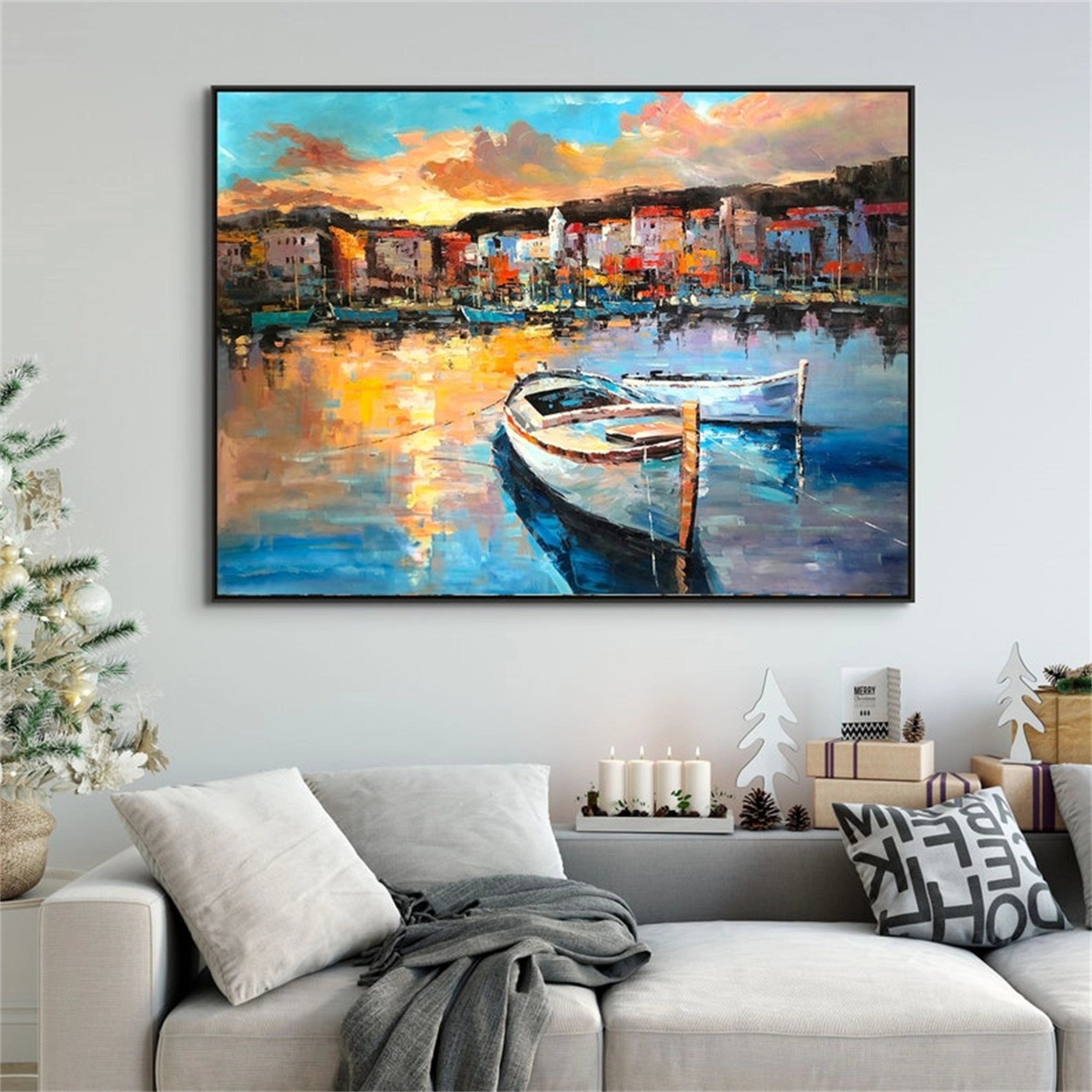 Urban Landscape Painting #UL 031 - Modern Cityscape Wall Art for Home & Office Decor | Perfect for Living Room, Bedroom or Workspace