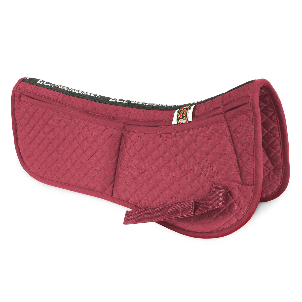 ECP Quilted 4 Pocket Correction Half Pad for Horses - Shock Absorbing & Breathable Saddle Pad for Riding, Training & Show Jumping