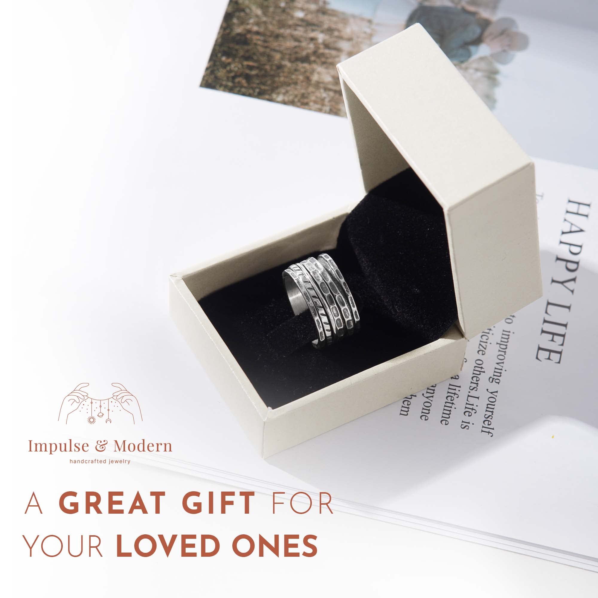 925 Sterling Silver Desire Meditation Spinner Fidget Ring | 4 Rotating Bands for ADHD, Anxiety Relief | Stress Relief Spinning Ring for Women & Men | Perfect for Office, Travel & Daily Use