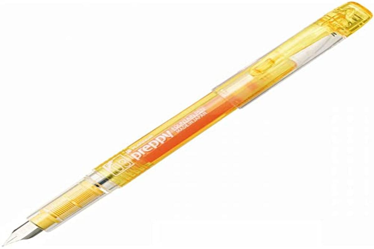Premium Platinum Preppy Fountain Pen with Fine Nib - Elegant Yellow Ink Pen (Model 1716302) for Writing, Calligraphy & Gift Giving