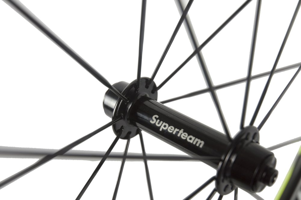 Superteam Carbon Fiber Road Bike Wheelset 700C Clincher - 50mm Deep 23mm Wide Matte Finish | Lightweight Aero Racing Wheels for Road Cycling & Triathlon Training