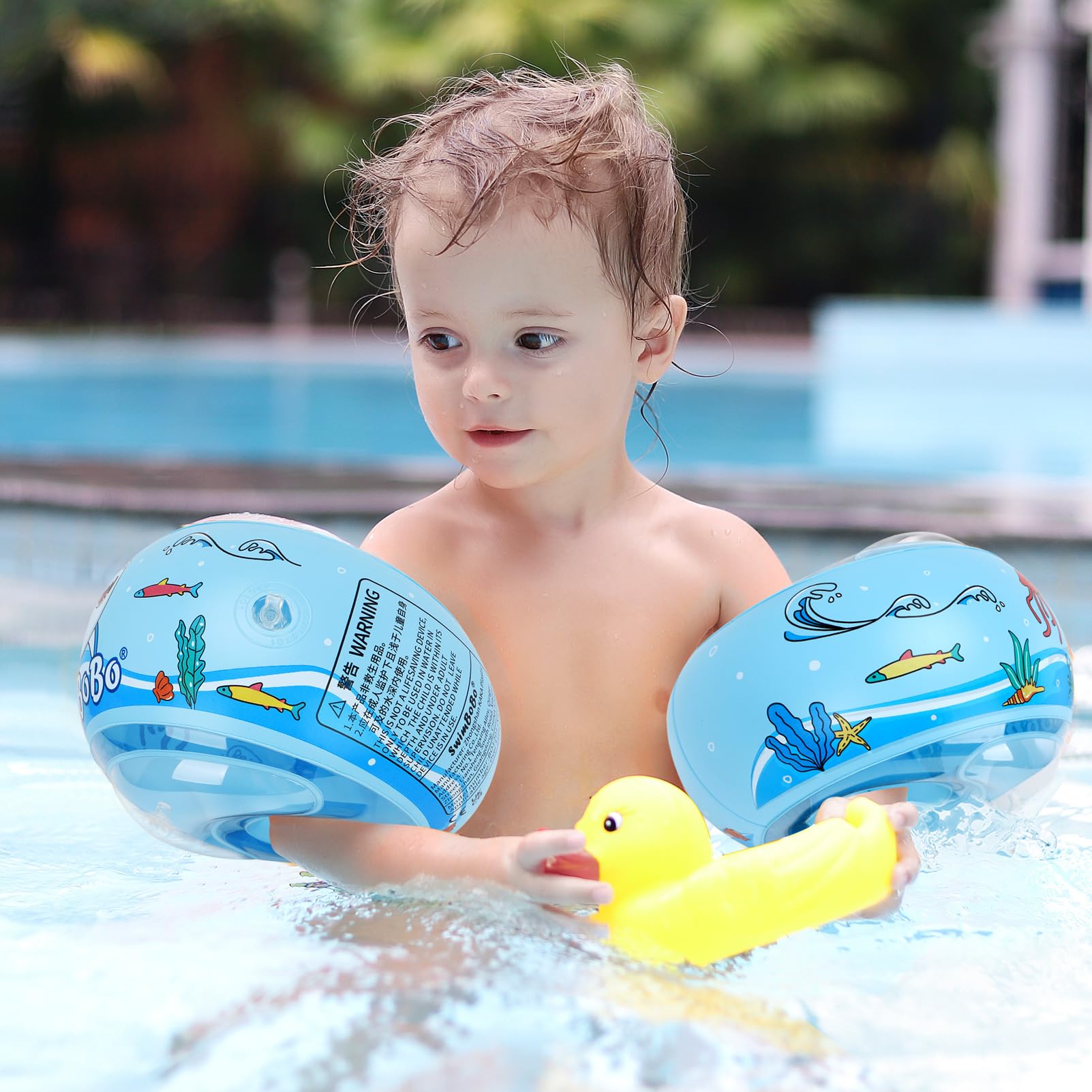 **Swimbobo Soft Toddler Swim Floaties for Kids 3-6 - Inflatable Arm Floaties & Learn-to-Swim Pool Floats - Safe Swimming Accessories for Pools, Lakes & Beach Fun**