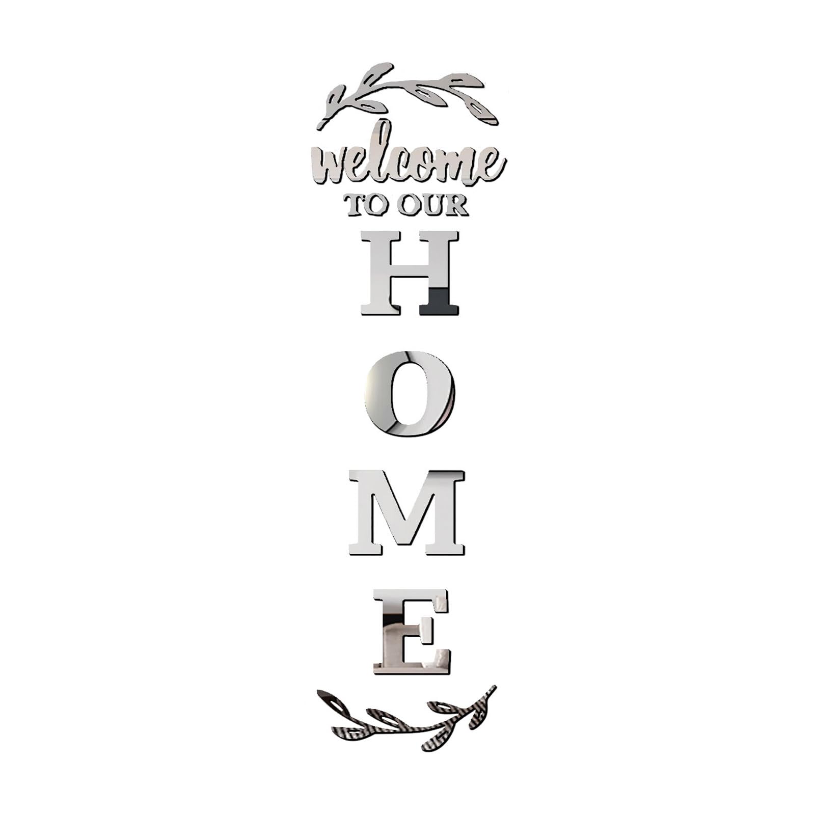 Welcome to Our Home Acrylic Mirror Wall Stickers - Modern Letter Signs for Living Room, Bedroom, and Entryway Decor - Elegant Wall Decals for Stylish Home Wall Decorations