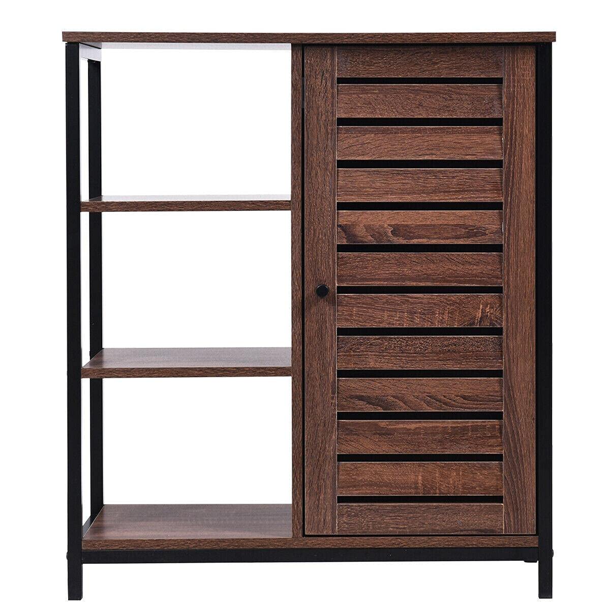 **Industrial Bathroom Storage Cabinet with 3 Shelves - Heavy Duty Standing Organizer for Bathroom, Home & Office - Perfect for Towels, Toiletries & Cleaning Supplies**    *(Use Cases: Ideal for organizing small bathrooms, laundry rooms, or as a stylish storage solution in offices and dorm rooms.)*