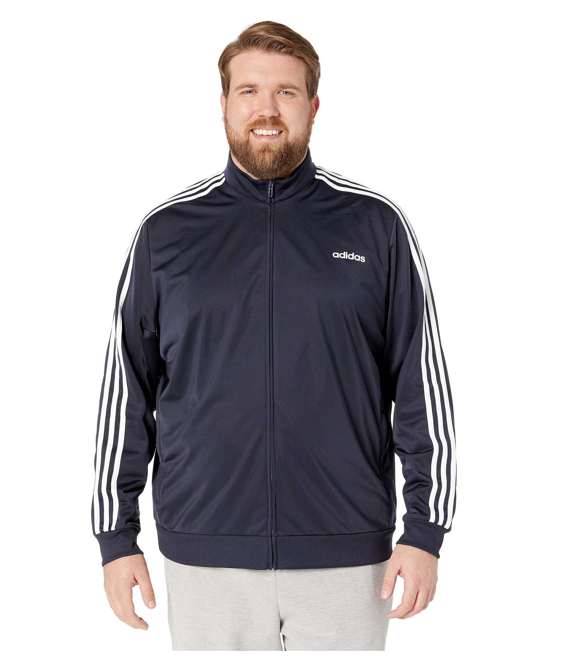 Adidas Men's Essentials 3-Stripes Tricot Track Jacket - Lightweight Athletic Running Jacket for Gym, Jogging & Casual Wear