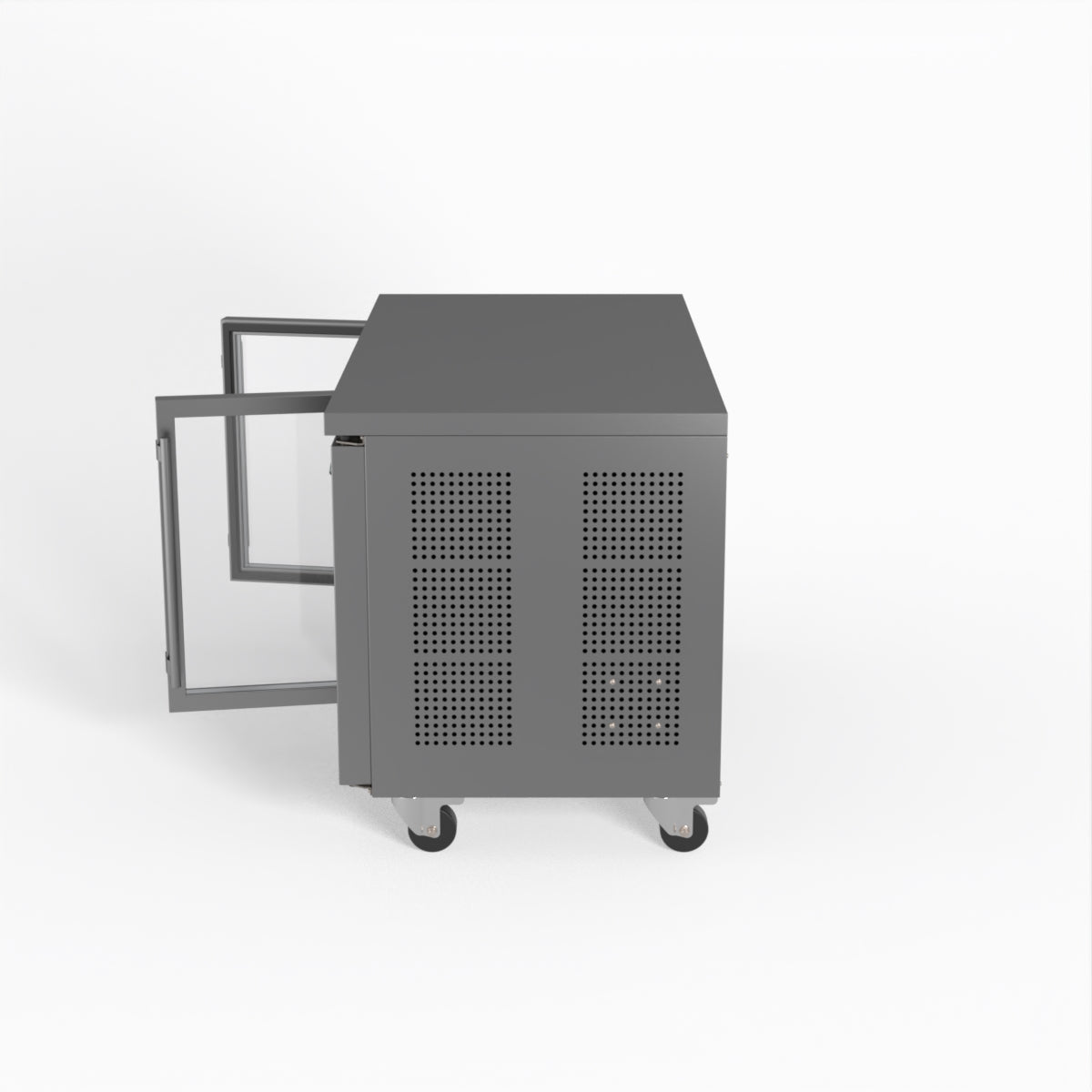 Commercial Glass Door Refrigerator - 2 Door Under Counter Display Fridge 700mm Depth GNX2100TNG - Perfect for Restaurants, Cafes, and Retail Stores