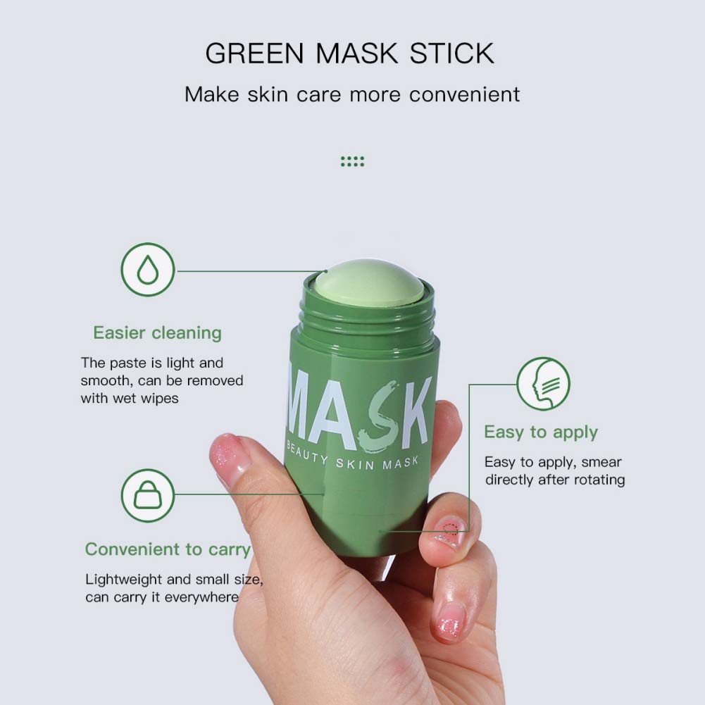 Ofanyia Green Tea Clay Face Mask Stick - Deep Cleansing Blackhead Remover & Acne Treatment for Oily Skin | Oil Control, Pore Minimizer & Skin Moisturizer | Natural Facial Mud Mask for Glowing Skin | Perfect for Daily Skincare Routine & Spa Night