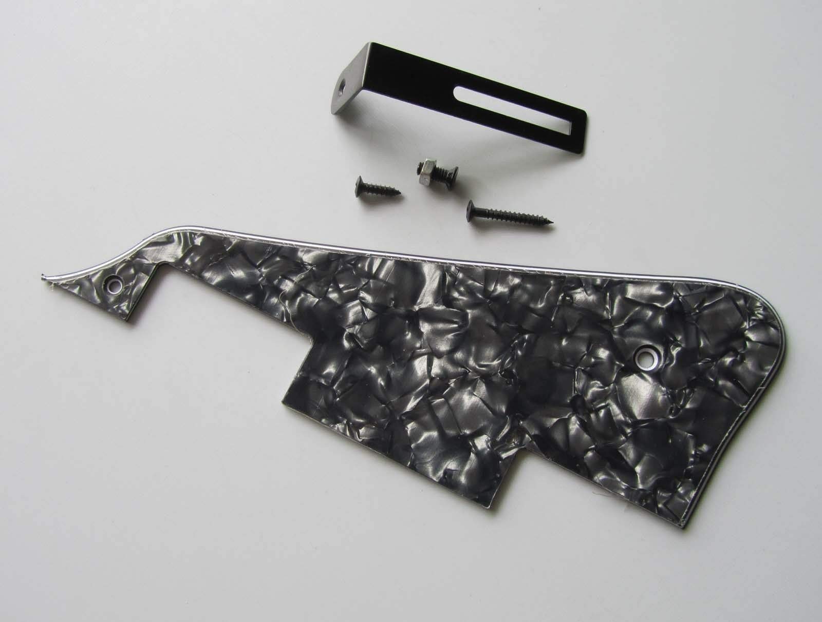 Black Pearl LP Guitar Pickguard with Black Bracket - Replacement Part for Epiphone Les Paul Electric Guitar - Perfect for DIY Repairs & Upgrades