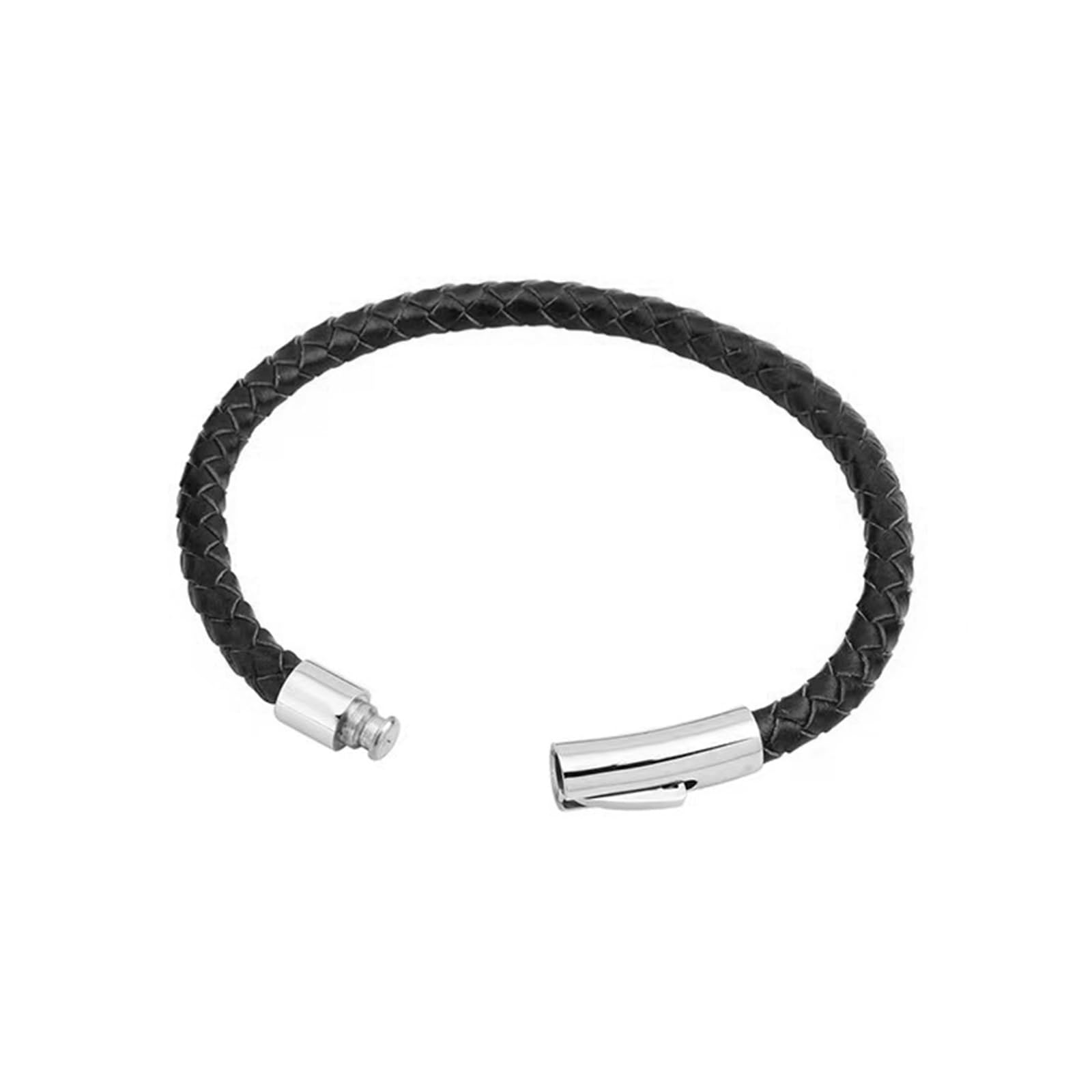 Braided Leather Bracelet for Men & Women - Stainless Steel Clasp Cuff Bangle - Handmade Adjustable Wristband - Perfect Gift for Birthday, Anniversary & Everyday Wear