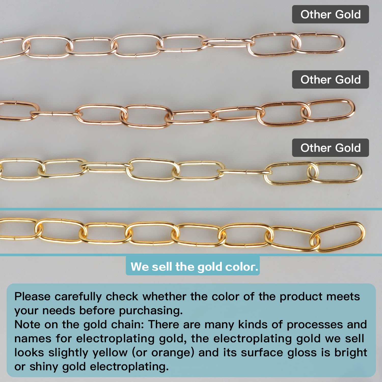 Helunsi 6FT Gold Metal Chandelier Chain - Heavy Duty Hanging Light Fixture Extension with Secure Link Lock for Ceiling Pendant Lamps - Perfect for Dining Room, Bedroom & Living Room Lighting Decor