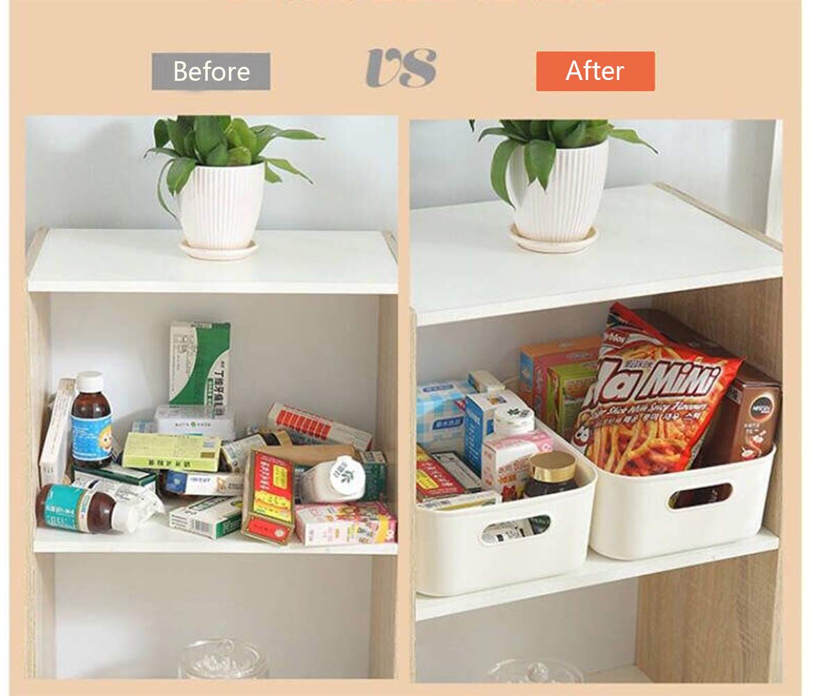6-Pack Storage Bins & Baskets - Foldable Cabinet Organizers for Home, Office, Desk & Closet - Perfect for Organizing Toys, Books, Office Supplies & More