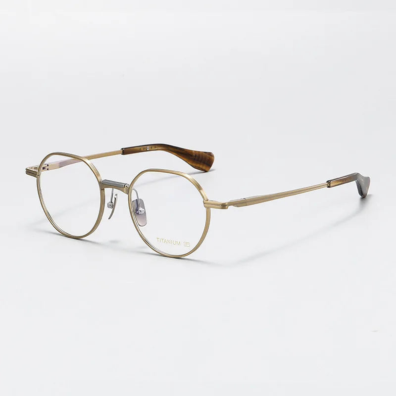 Unisex Black Titanium Round Full Rim Eyeglasses X150 - Lightweight & Durable for Work, Reading & Fashion