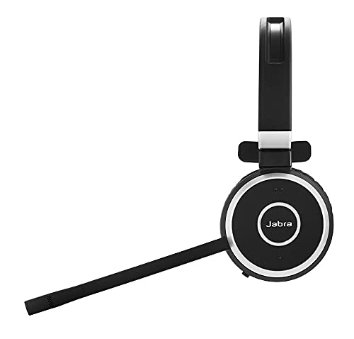Jabra Evolve 65 UC Wireless Mono Headset with Link 370 USB Adapter - Bluetooth Headphone with Noise Cancellation & All-Day Battery for Office, Call Center & Remote Work