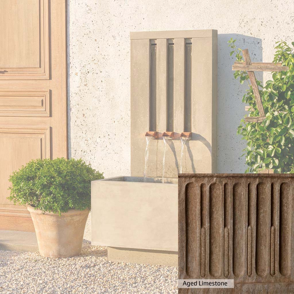 Campania International Mondrian Tall Outdoor Garden Fountain - Modern Water Feature for Patio, Yard, and Landscape Decor