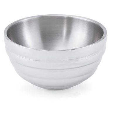 Vollrath 24 Oz Double Wall Round Beehive Serving Bowl - Premium Stainless Steel for Hot & Cold Foods - Perfect for Soups, Salads, Ice Cream & Party Serving