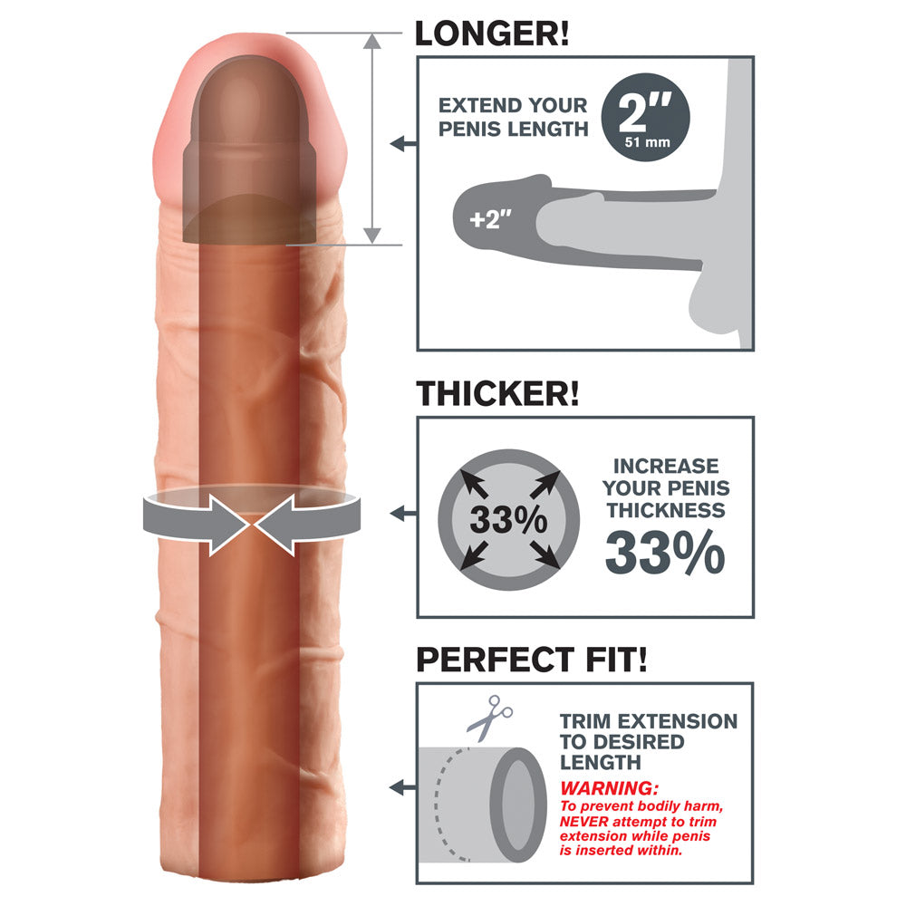 Fantasy X Tensions Perfect 2 Firm Tip Penis Extension Sleeve - Realistic Male Enhancement for Couples Play & Enhanced Pleasure - Perfect for Spicing Up Your Intimate Moments & Role Play Scenes