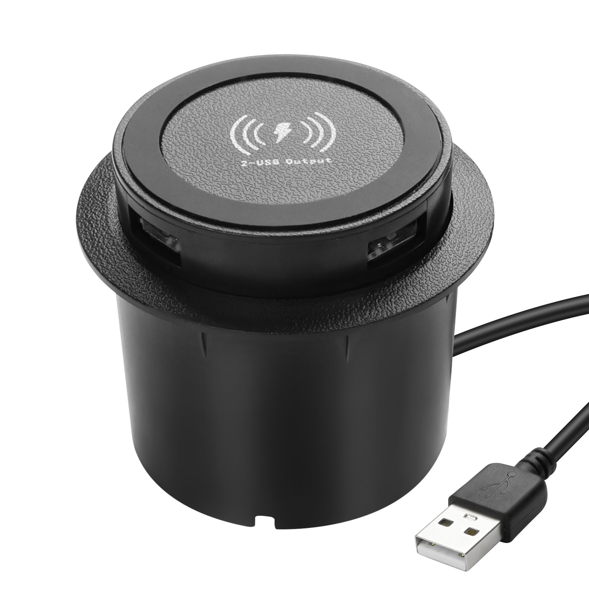 3-in-1 Wireless Charging Station with 10W Fast Charging | Pop-Up Desktop Charger with Dual USB Ports | Compatible with iPhone, Samsung & Smartphones | Perfect for Bedside Table, Office Desk & Home Furniture