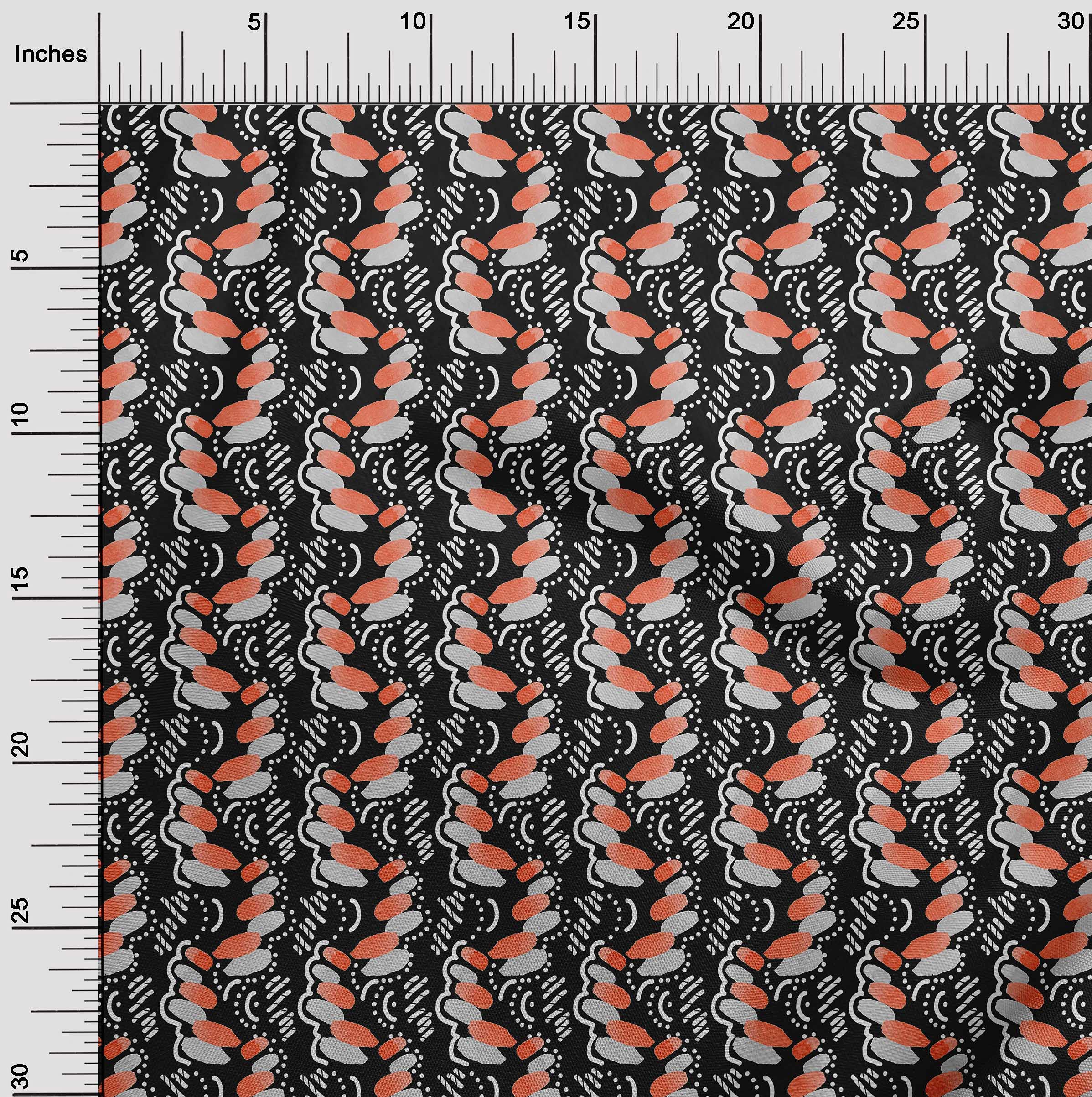 oneOone Velvet Black Fabric - 58 Inch Wide Printed Sewing Material for DIY Clothing & Crafts | Soft Abstract Design for Dresses, Curtains, Home Decor