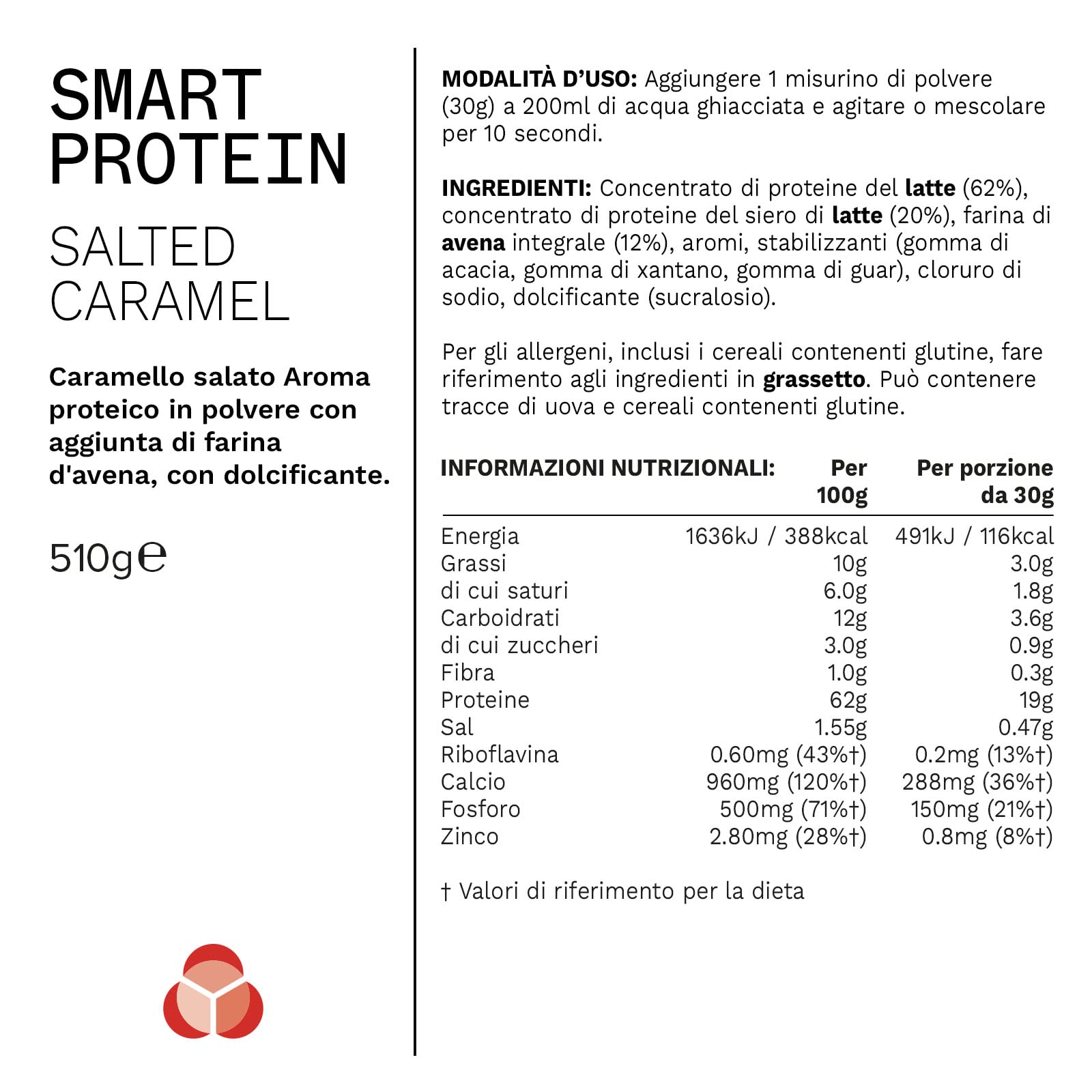 PHD Smart Protein Powder - Salted Caramel Flavor (510g) | Whey Protein Isolate for Muscle Recovery & Weight Management | Perfect for Post-Workout Shakes & Healthy Snacks