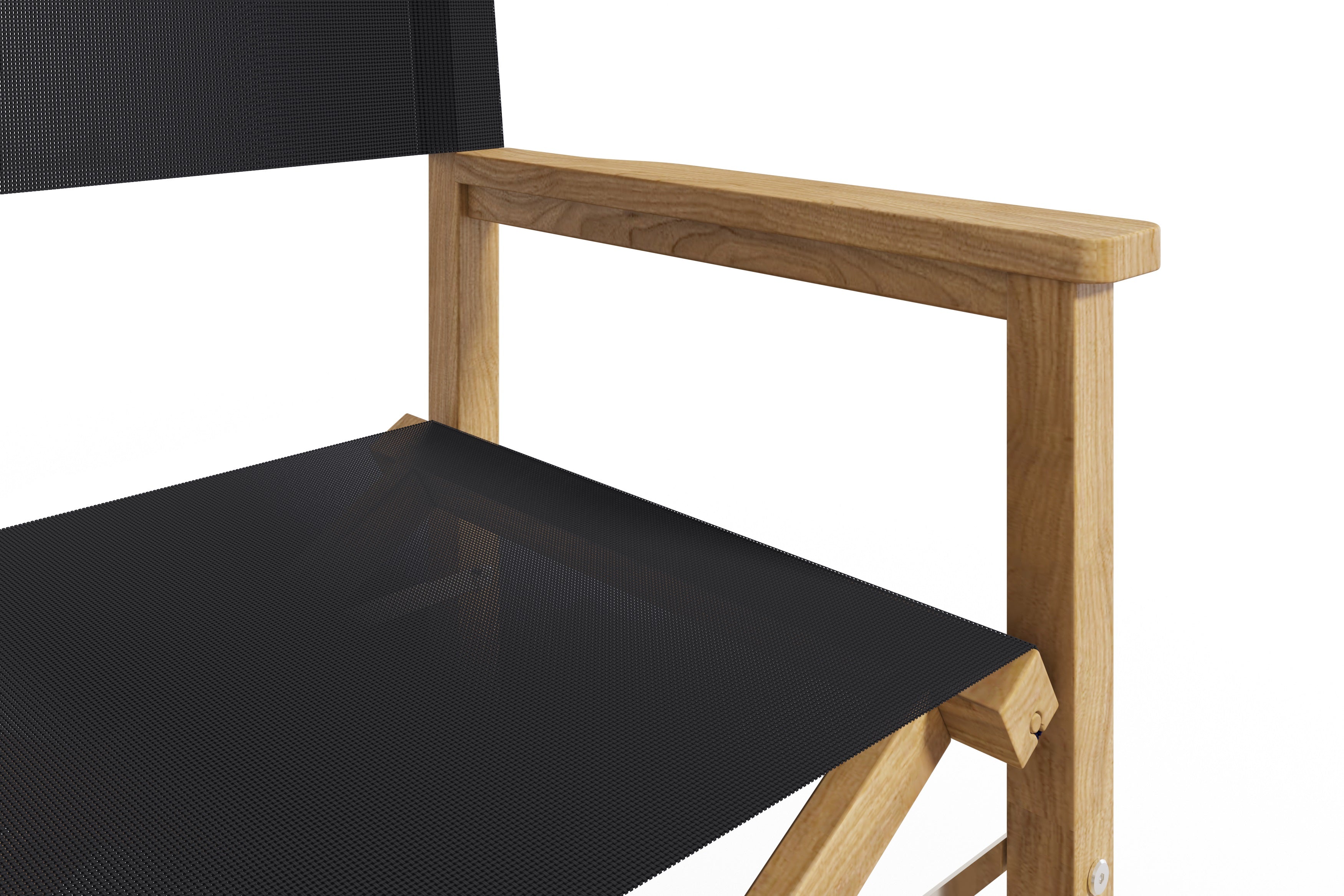 Premium Black Teak Outdoor Bar Height Dining Armchair - Weather-Resistant Patio Bar Stool for Backyard, Deck, Poolside & Restaurant Use