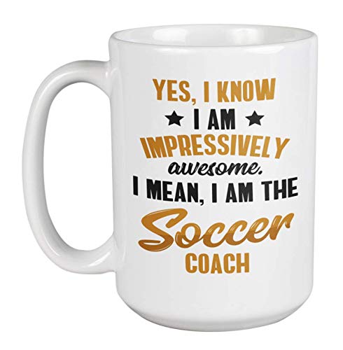 Premium Soccer Coach Themed Coffee Mug - 15oz Ceramic Cup for Tea & Hot Drinks - Perfect Gift for Soccer Coaches, Fans & Players - Ideal for Home, Office & Team Meetings