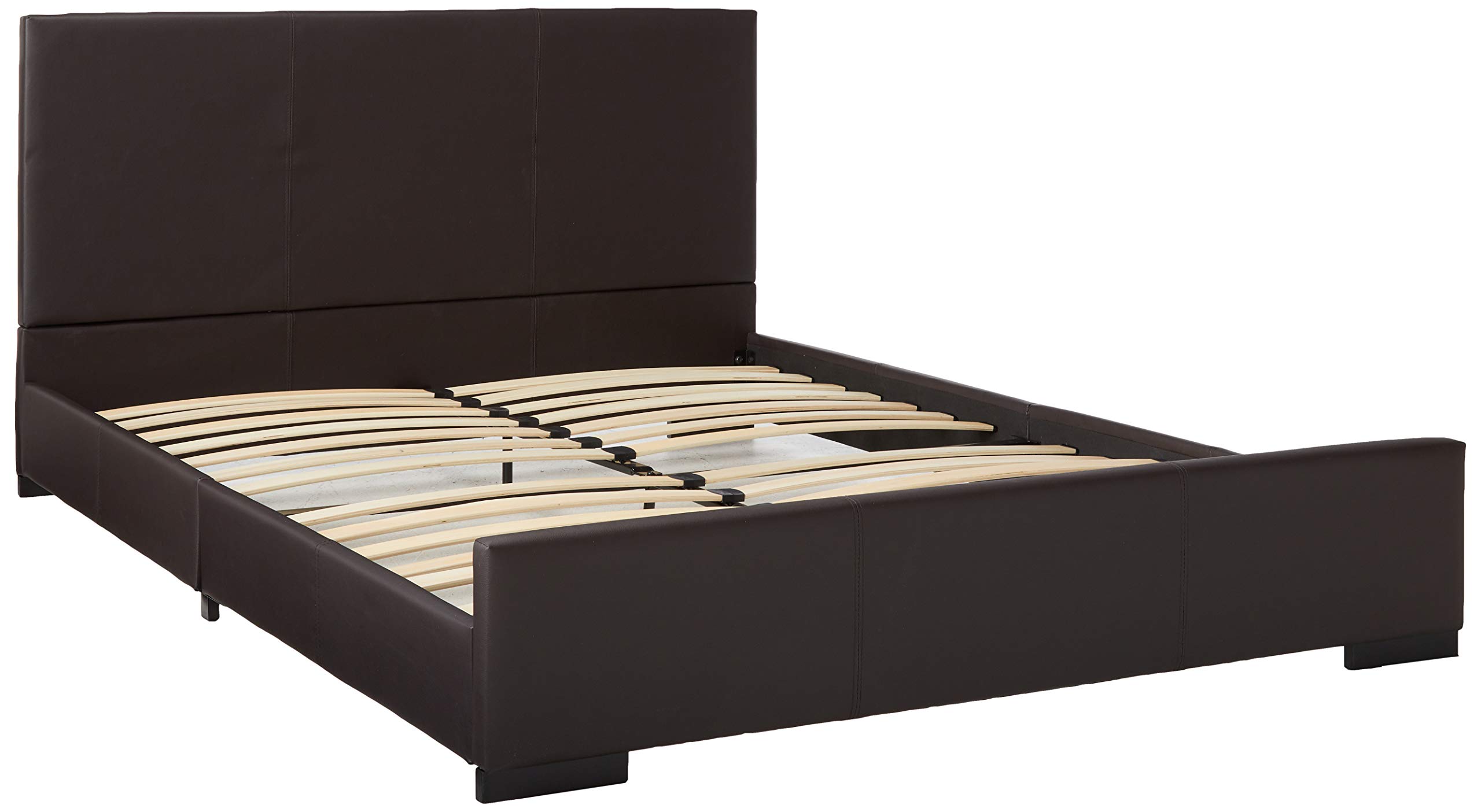 Low-Profile Upholstered Platform Bed Frame - Queen Size for Small Bedrooms