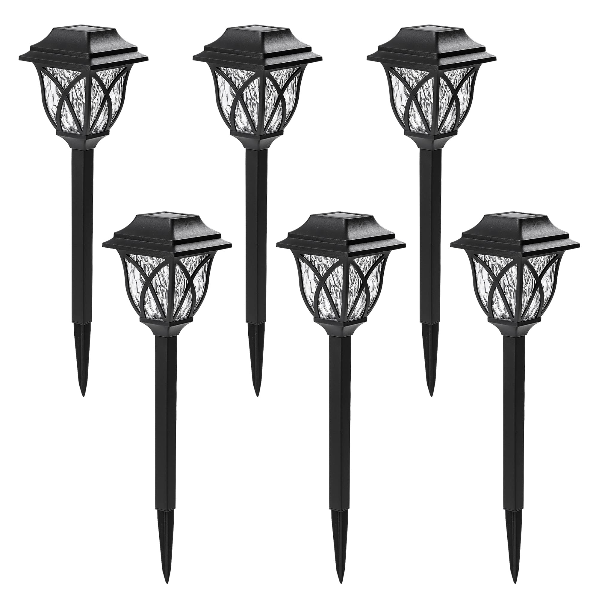 6 Pack LED Solar Landscape Garden Lights - Waterproof Solar Powered Pathway Lights for Yard, Patio, Walkway (Cool White) | Outdoor Solar Lighting for Garden, Driveway & Backyard Decor