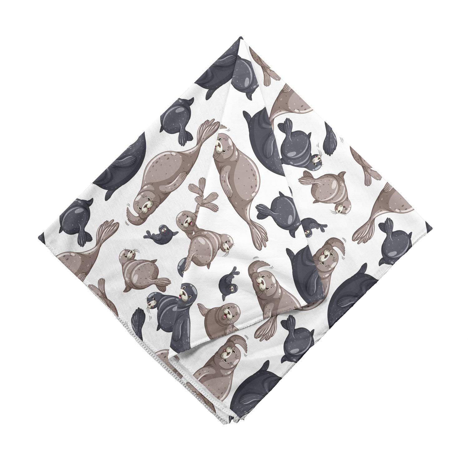 Ambesonne Exotic Bandana - Wild Tropical Sea Lion Print Unisex Head & Neck Scarf for Men & Women - Perfect for Beach, Music Festivals & Outdoor Adventures