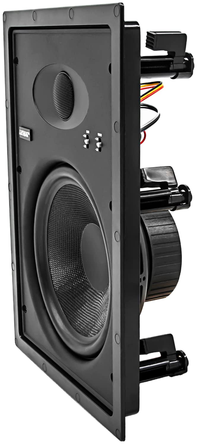 EARTHQUAKE Sound EWS800 Edgeless Series 8-inch In-Wall Speakers (Black, Pair) - High-Quality Home Theater & Surround Sound System for Living Room, Bedroom & Office