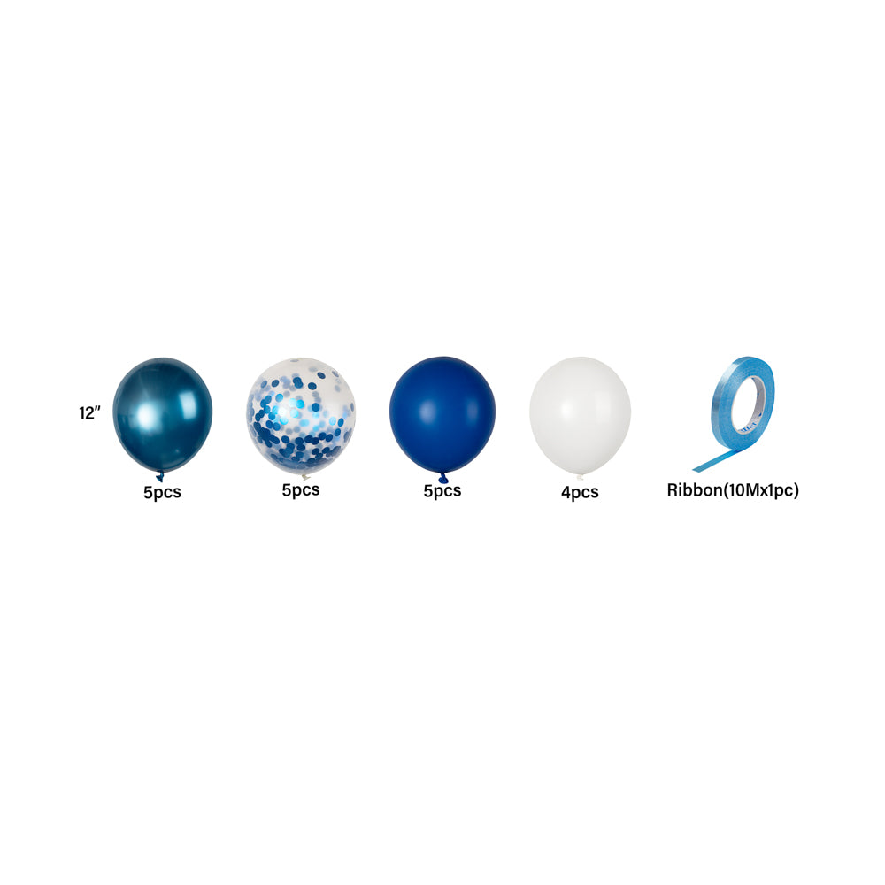 Balloonify Blue Confetti Balloon Set - 20 Pieces Party Decorations for Birthdays, Weddings & Baby Showers | Premium Latex Balloons in Bulk (1 Count Box)