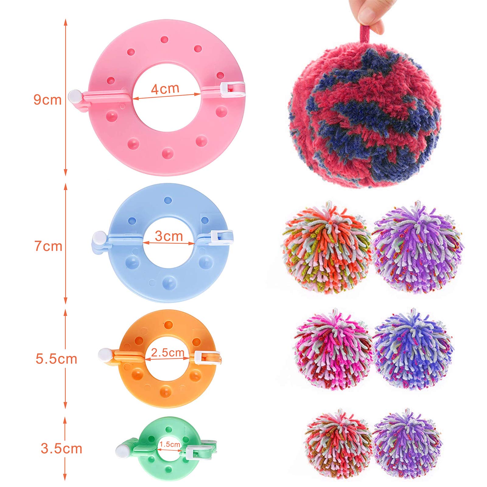 8-Piece Pompon Maker Kit - DIY Wool Yarn Craft Tool for Knitting, Crochet & Art Projects - Perfect for Home Decor, Gift Wrapping & Scrapbooking