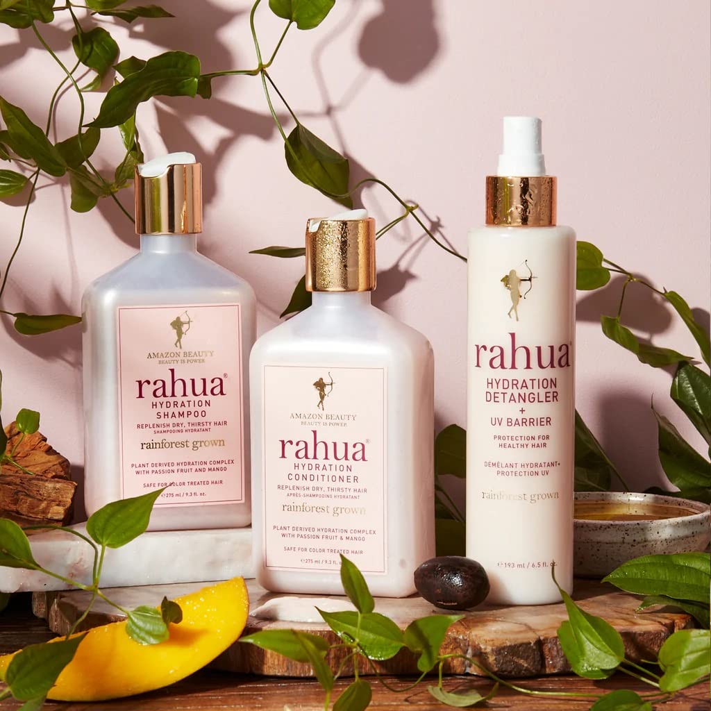 Rahua Hydration & Detangling Hair Care Set - Hydrating Shampoo (9.3 Fl Oz), Conditioner (9.3 Fl Oz) & UV Protectant Detangler (6.5 Fl Oz) for Smooth, Frizz-Free Hair | Unisex Hair Treatment for Dry, Damaged Hair | Perfect for Beach Days, Swimming & Daily Hair Care Routine