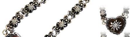 Vintage Pewter Edelweiss Link Bracelet for Women - Handmade Bohemian Jewelry - Perfect for Weddings, Anniversaries & Alpine-Themed Gifts