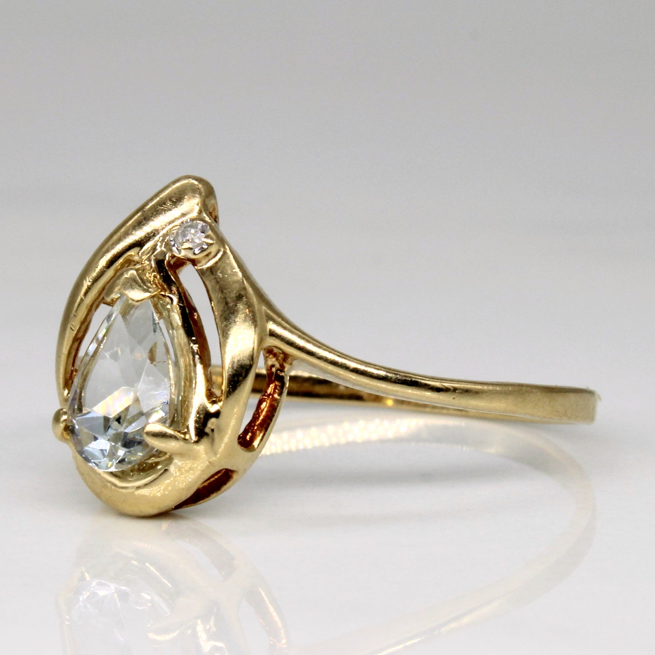 Elegant 0.70ct Synthetic Aquamarine & 0.01ct Diamond Ring - Size 8.5 | Perfect for Engagement, Anniversary & Special Occasions