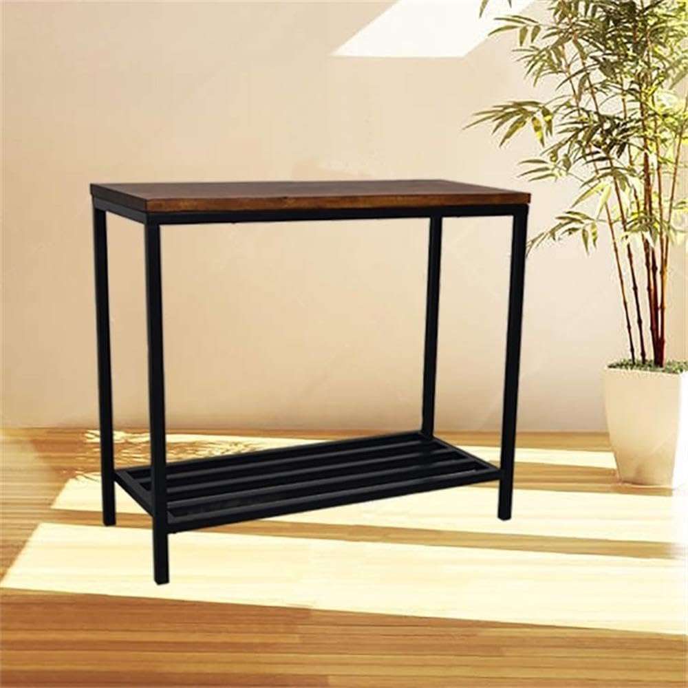 Ryan Modern Wood and Metal Rectangle Console Table for Living Room - Chestnut Finish, Entryway Sofa Table, Hallway Accent Furniture for Home Decor