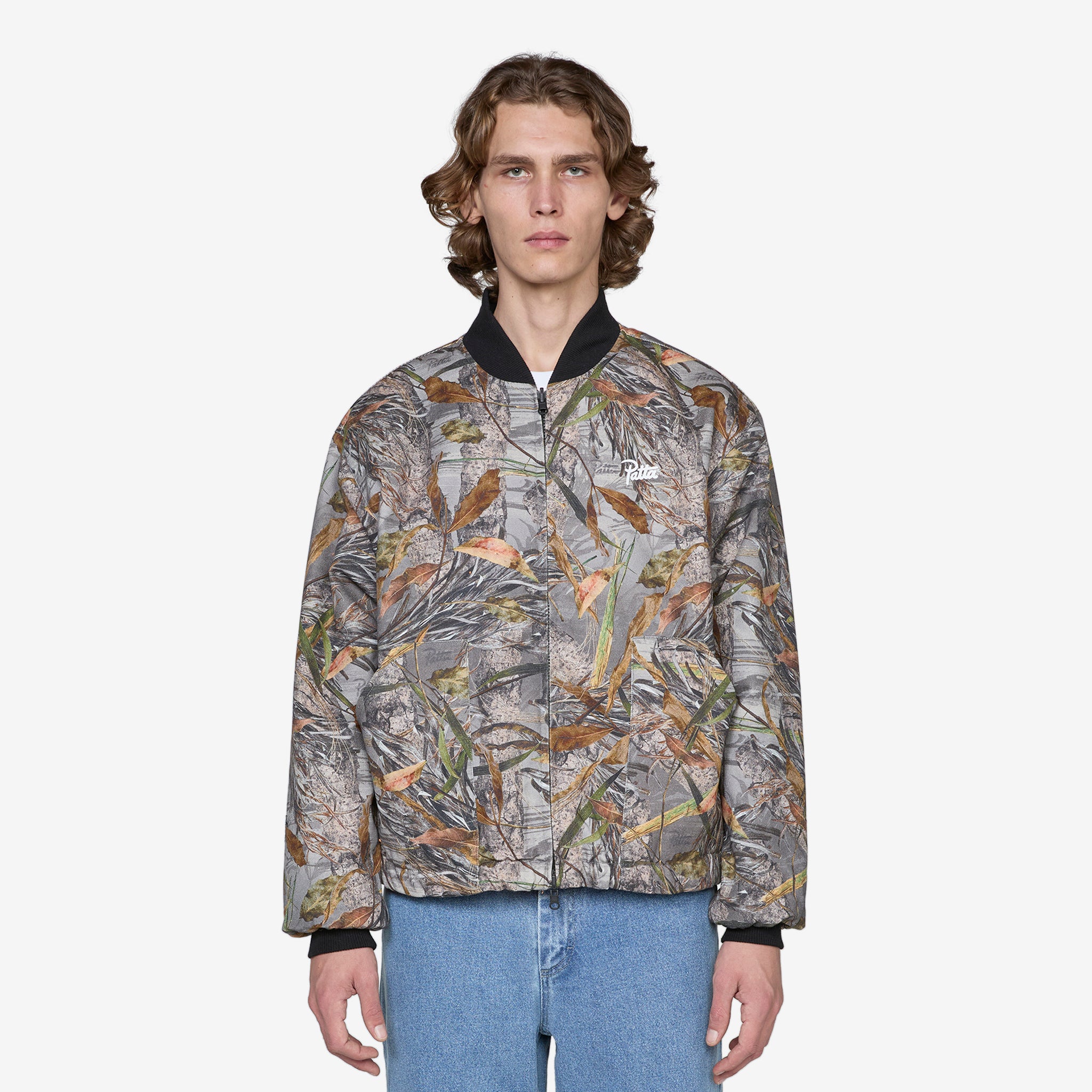 Reversible Canvas Bomber Jacket for Men & Women - Nature Print Lightweight Jacket for Spring & Fall - Casual Outdoor Wear for Hiking, Travel, and Street Style
