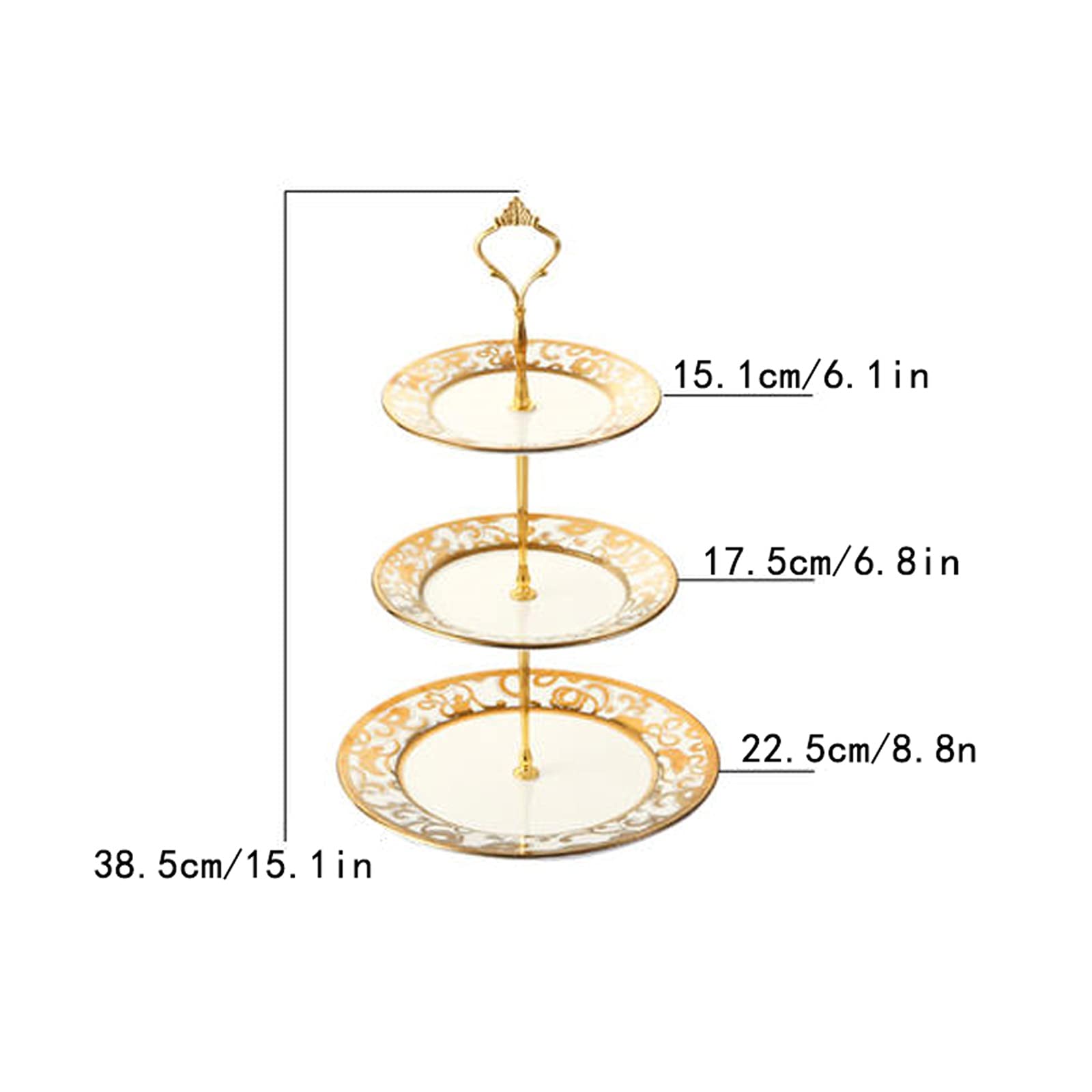 3-Tier Ceramic Fruit Plate - Elegant Light Luxury Dessert Stand for Living Room, Afternoon Tea, Snacks & Dried Fruits | Multi-Layer Serving Tray for Kitchen, Dining & Party Decor