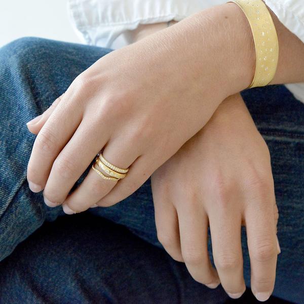 Diamond Wave Band Ring for Women - Elegant Stackable Wedding Engagement Promise Ring - Perfect for Anniversary, Valentine's Day Gift & Everyday Wear