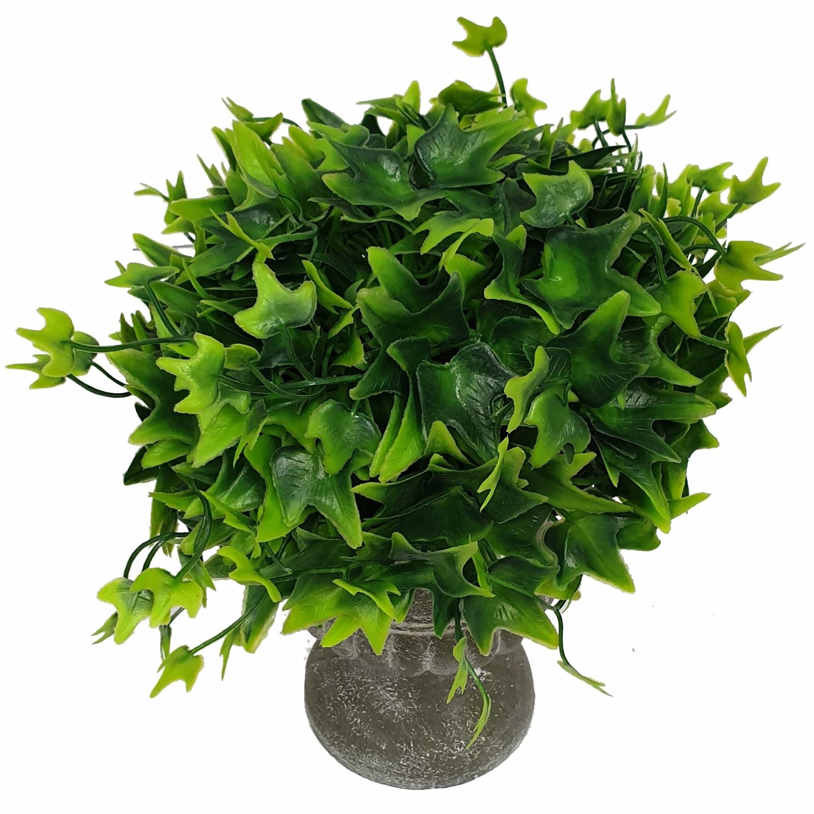 24cm Artificial Shrub in Shaped Vase - Realistic Fake Plant by Criterion - Perfect for Home Decor, Office Desk & Indoor Greenery
